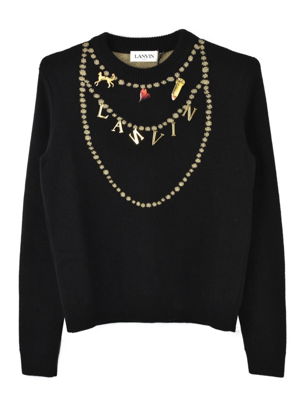 Lanvin Cream Cashmere & Wool Knit Logo Charm Detail Sweater
NWT
$198 $550